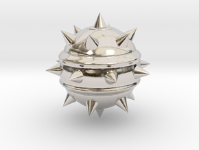 High-Poly Stickybomb (Solid) in Rhodium Plated Brass: Extra Small