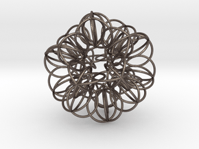 Annular Fractal Sphere in Polished Bronzed-Silver Steel: Extra Small