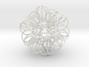 Annular Fractal Sphere in White Natural Versatile Plastic: Extra Small