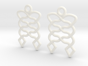 Celtic Weave Earrings - WE008 in White Processed Versatile Plastic