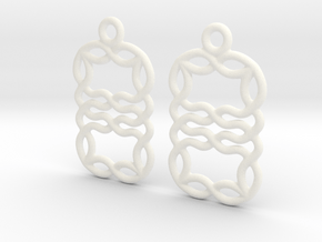 Celtic Weave Earrings - WE009 in White Processed Versatile Plastic