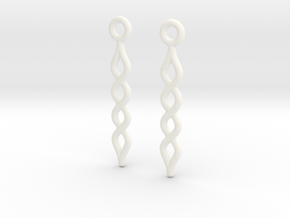 Celtic Weave Earrings - WE010 in White Processed Versatile Plastic