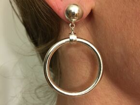 Iconic Marilyn Monroe Replica Earring in Polished Silver (Interlocking Parts)