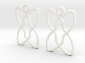 Celtic Weave Earrings - WE012 in White Processed Versatile Plastic