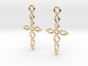 Celtic Weave Earrings - WE011 in 14k Gold Plated Brass