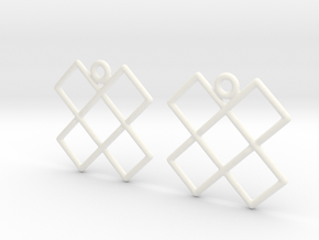 Celtic Weave Earrings - WE014 in White Processed Versatile Plastic