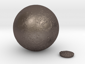 5cm Color Lunar Globe in Polished Bronzed Silver Steel