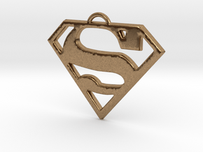 Superman Pendant in Natural Brass