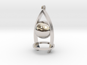 Melancholy ball earing in Rhodium Plated Brass