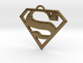 Superman Pendant Medium in Natural Bronze