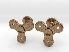 Fidget Spinner Cufflinks - LARGE in Natural Brass