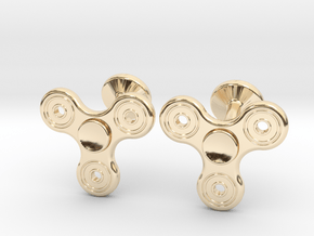 Fidget Spinner Cufflinks - LARGE in 14k Gold Plated Brass