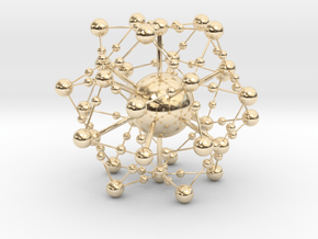 Complex Fractal Molecule in 14k Gold Plated Brass: Extra Small