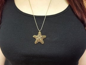Starfish Pendant (Earrings) in Polished Bronze