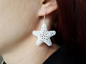 Starfish Pendant (Earrings) in White Natural Versatile Plastic