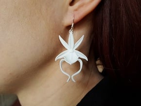 Ghost Orchid Earrings in White Natural Versatile Plastic