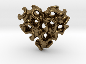 Gyro Heart Pendant in Polished Bronze