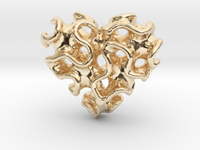 Gyro Heart Pendant in 14K Yellow Gold