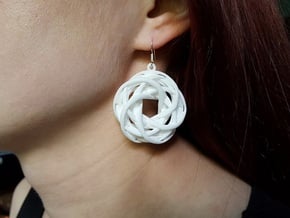 Interlocked tori earrings in White Natural Versatile Plastic