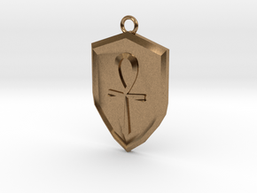 Order Shield Pendant in Natural Brass