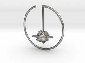 Saturn Suspension Hoop  in Natural Silver