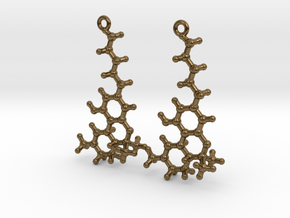 THC Molecule Earrings in Natural Bronze