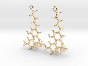 THC Molecule Earrings in 14K Yellow Gold