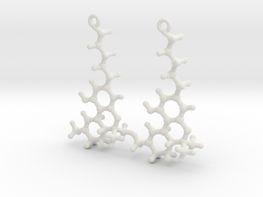THC Molecule Earrings in White Natural Versatile Plastic