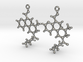 LSD Molecule Earrings in Natural Silver