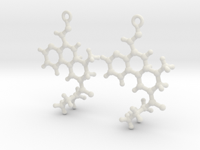 LSD Molecule Earrings in White Natural Versatile Plastic