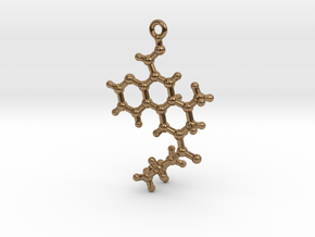 LSD Molecule Pendant in Natural Brass