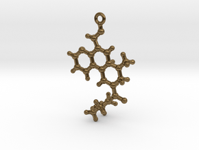 LSD Molecule Pendant in Natural Bronze