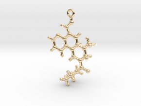 LSD Molecule Pendant in 14K Yellow Gold