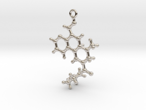 LSD Molecule Pendant in Rhodium Plated Brass