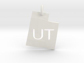 Utah State Pendant in White Natural Versatile Plastic