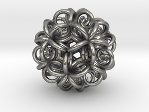 Spiral Fractal Clew in Natural Silver: Extra Small