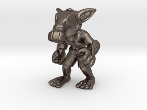 Gas Mask Goblin Miscreant in Polished Bronzed Silver Steel