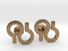 Custom Logo Cufflinks in Natural Brass