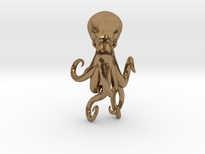 Octopus Pendant  in Natural Brass