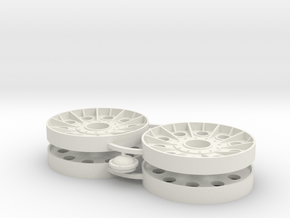 Two 1/16 Early T34 Steel Wheels in White Natural Versatile Plastic
