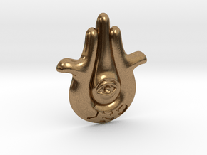Hamsa Necklace Pendant - Big in Natural Brass: Small
