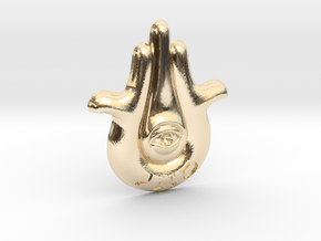 Hamsa Necklace Pendant - Big in 14K Yellow Gold: Small