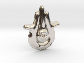 Hamsa Necklace Pendant - Big in Platinum: Small
