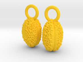 Willow Pollen Earrings - Nature Jewelry in Yellow Processed Versatile Plastic