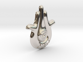 Hamsa Necklace Pendant - Big in Platinum: Large