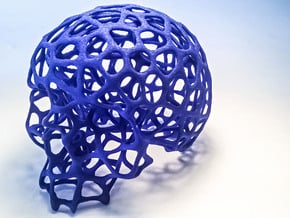 Wired Skull " Voronoï " in Blue Processed Versatile Plastic
