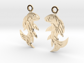 Shard Fish Earrings in 14K Yellow Gold: Medium