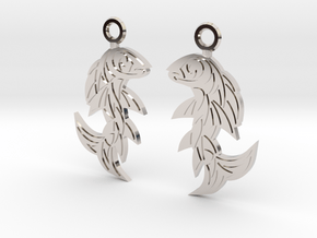 Shard Fish Earrings in Platinum: Medium