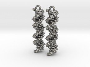 DNA Molecule Earring Set in Natural Silver