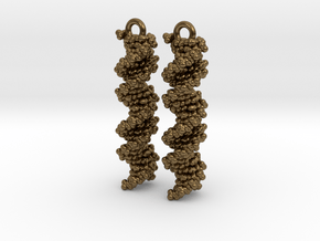 DNA Molecule Earring Set in Natural Bronze